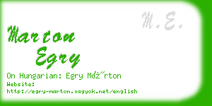 marton egry business card